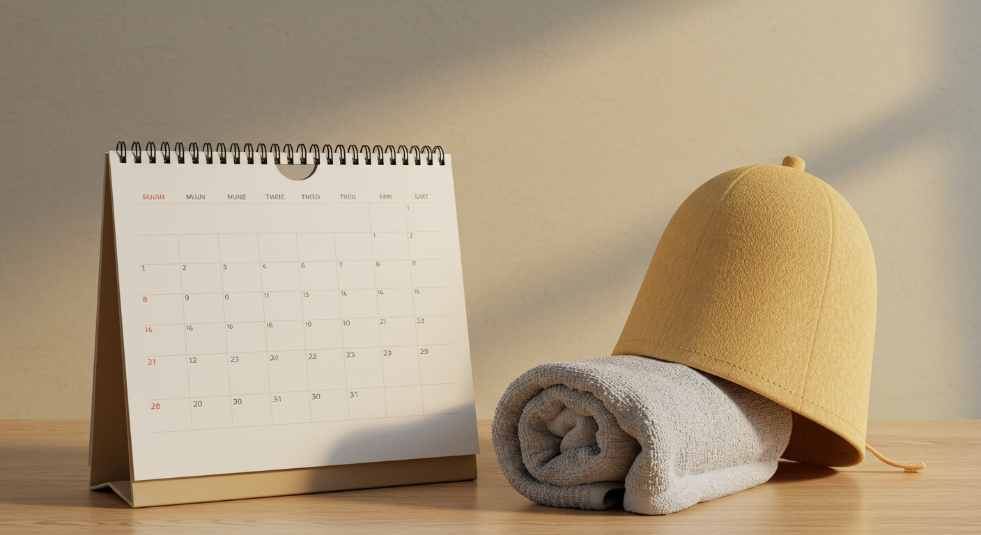 カレンダーに“サウナDAY”と書かれた写真
