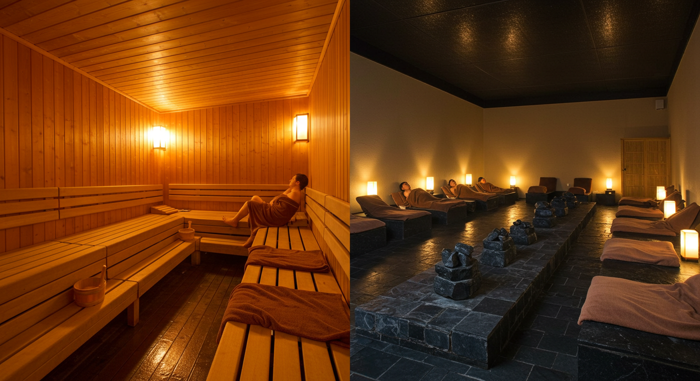 サウナと岩盤浴の内観比較