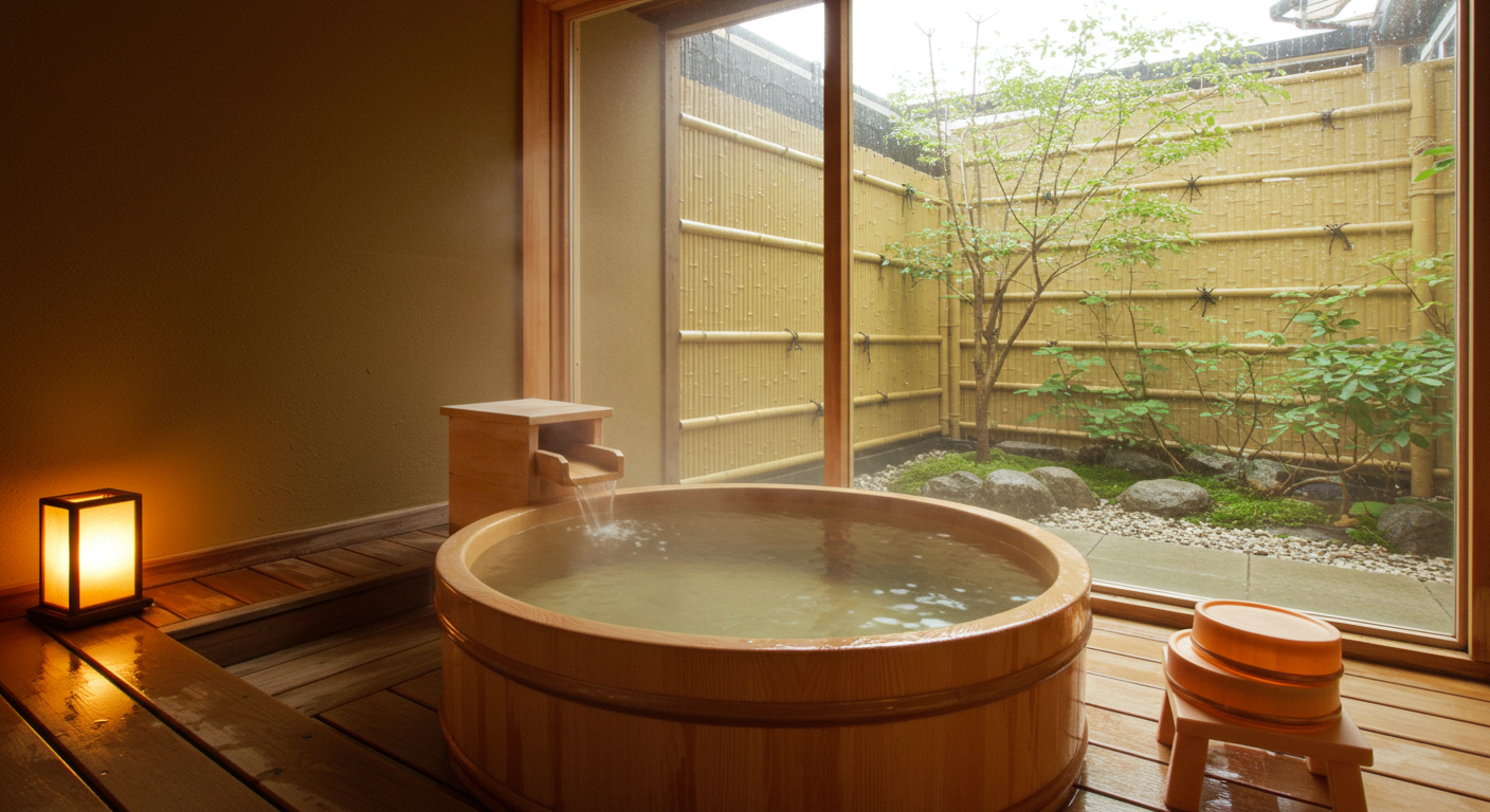 木造の貸切露天風呂