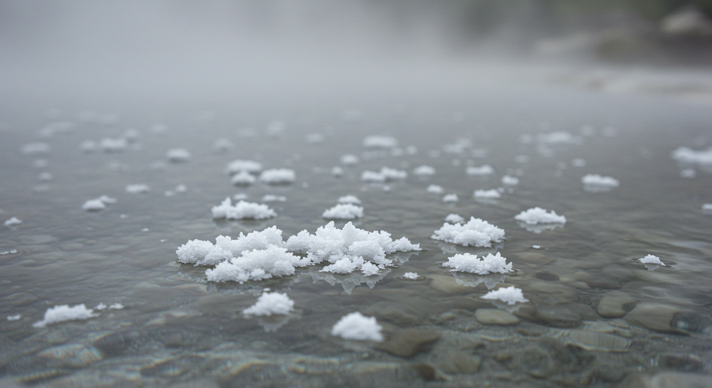 湯の花のアップ