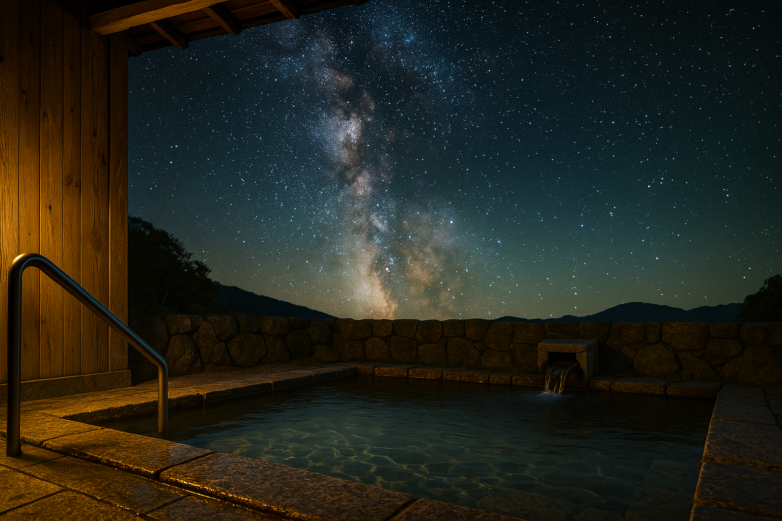 星空と温泉