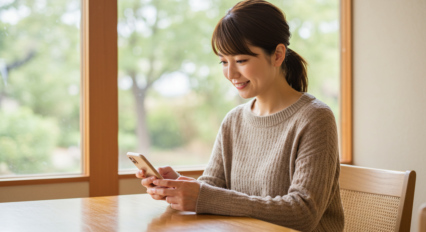 スマートフォンで貸切風呂を検索する様子