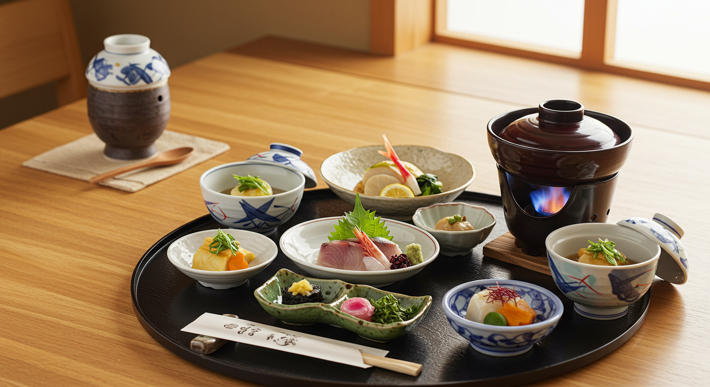 温泉地の料理イメージ写真